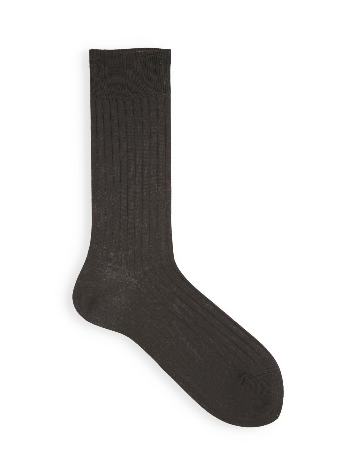 【Tabio MEN】表糸綿100％リブレギュラーソックス(25.0cm) - Dブラウン