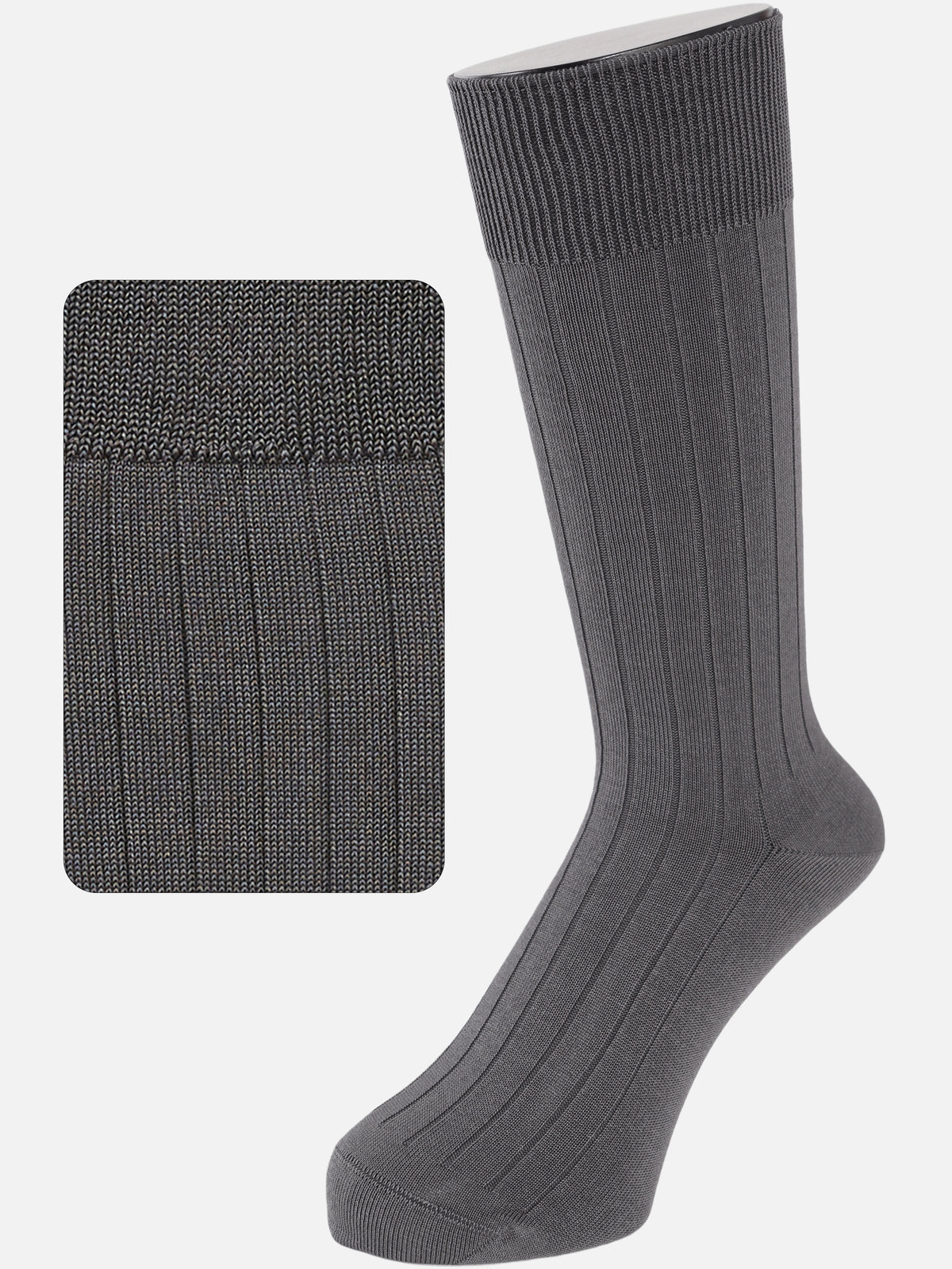 【Tabio MEN】9×2太リブソックス(27.0～29.0cm) - チャコールグレー