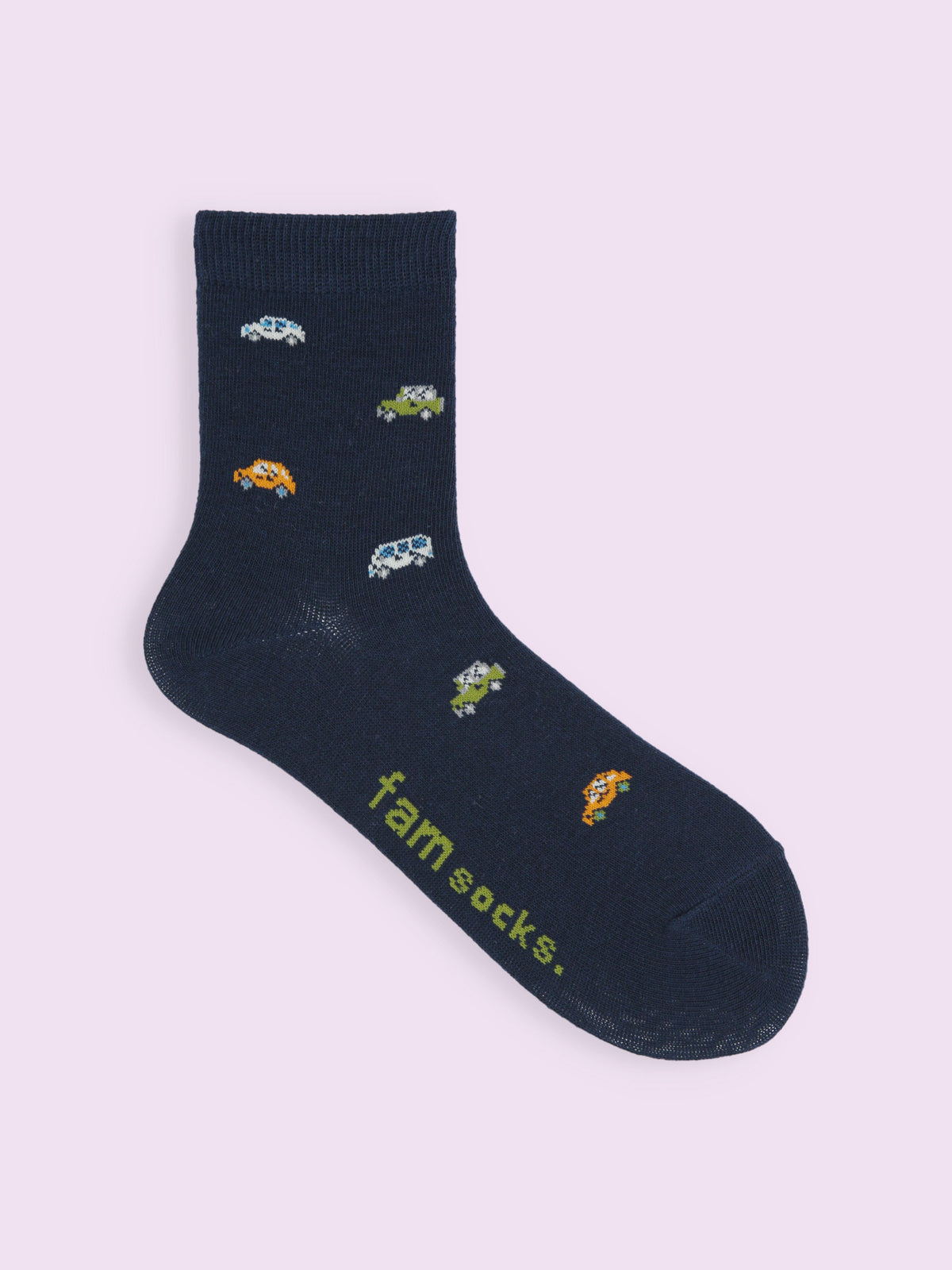 【3足1,485円】くるま柄ショートソックス - コン