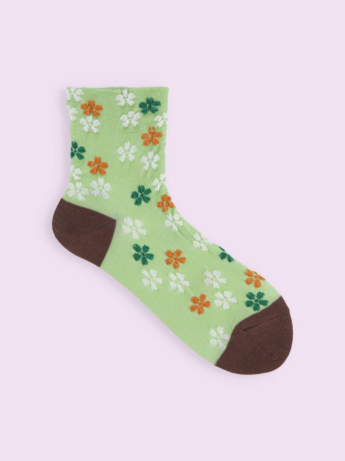 【3足1,485円】モダン桜柄ショートソックス - キミドリ