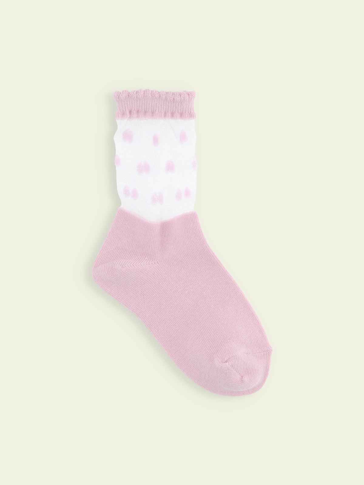 【3足1,485円】キッズ チュールドットショートソックス / 16-18cm - ピンク