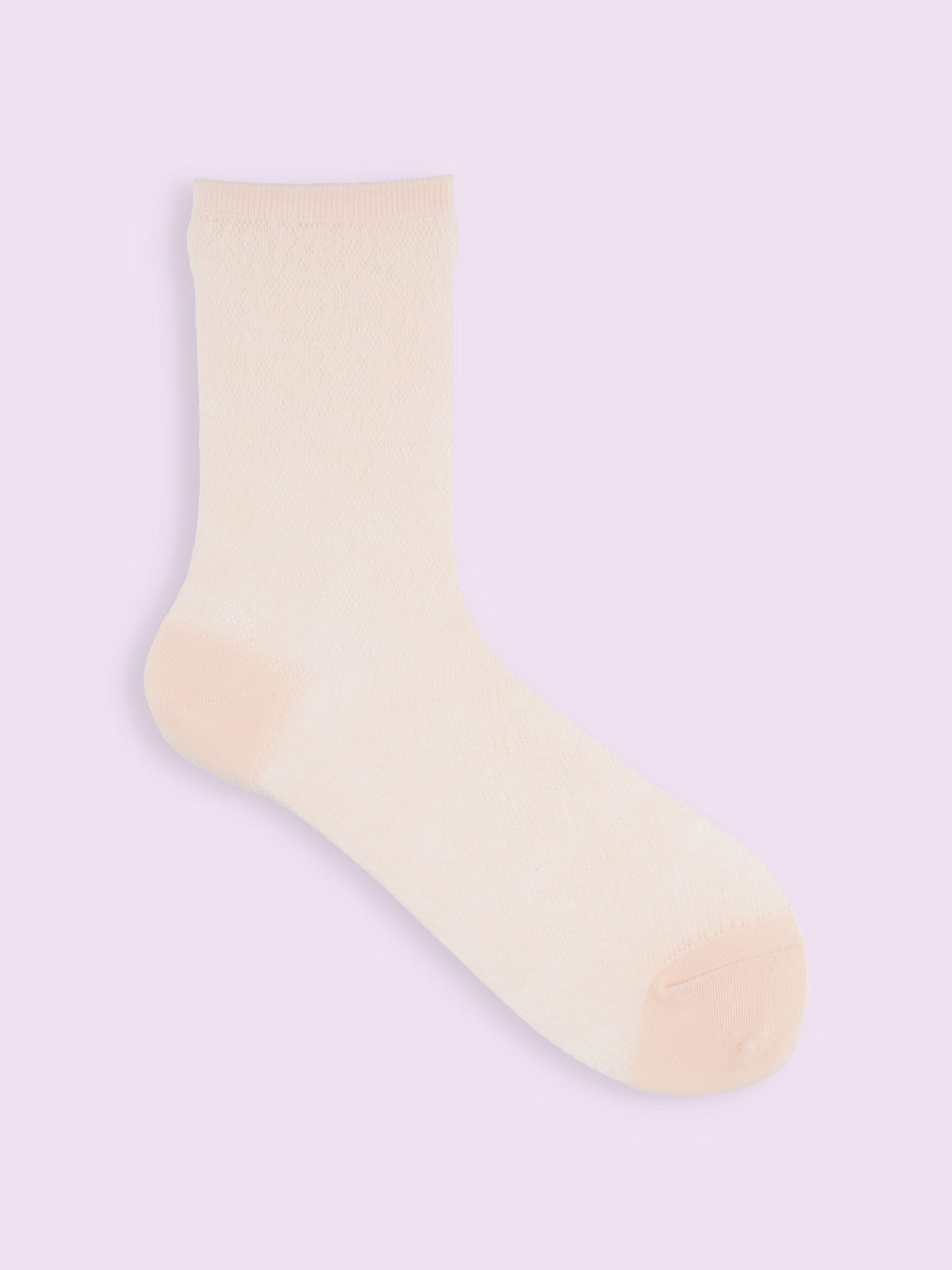 【3足1,485円】レーシーフラワーメッシュソックス - ピーチ