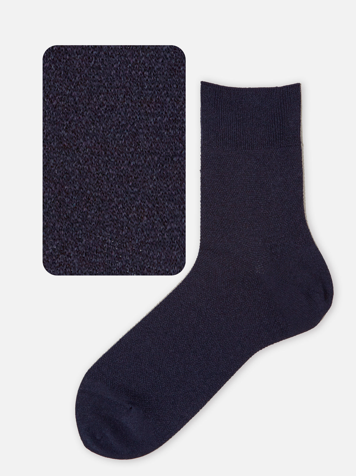 【Tabio MEN】ドライなタッチが心地いい和紙梨地ショートソックス(27.0～29.0cm) - ネイビー