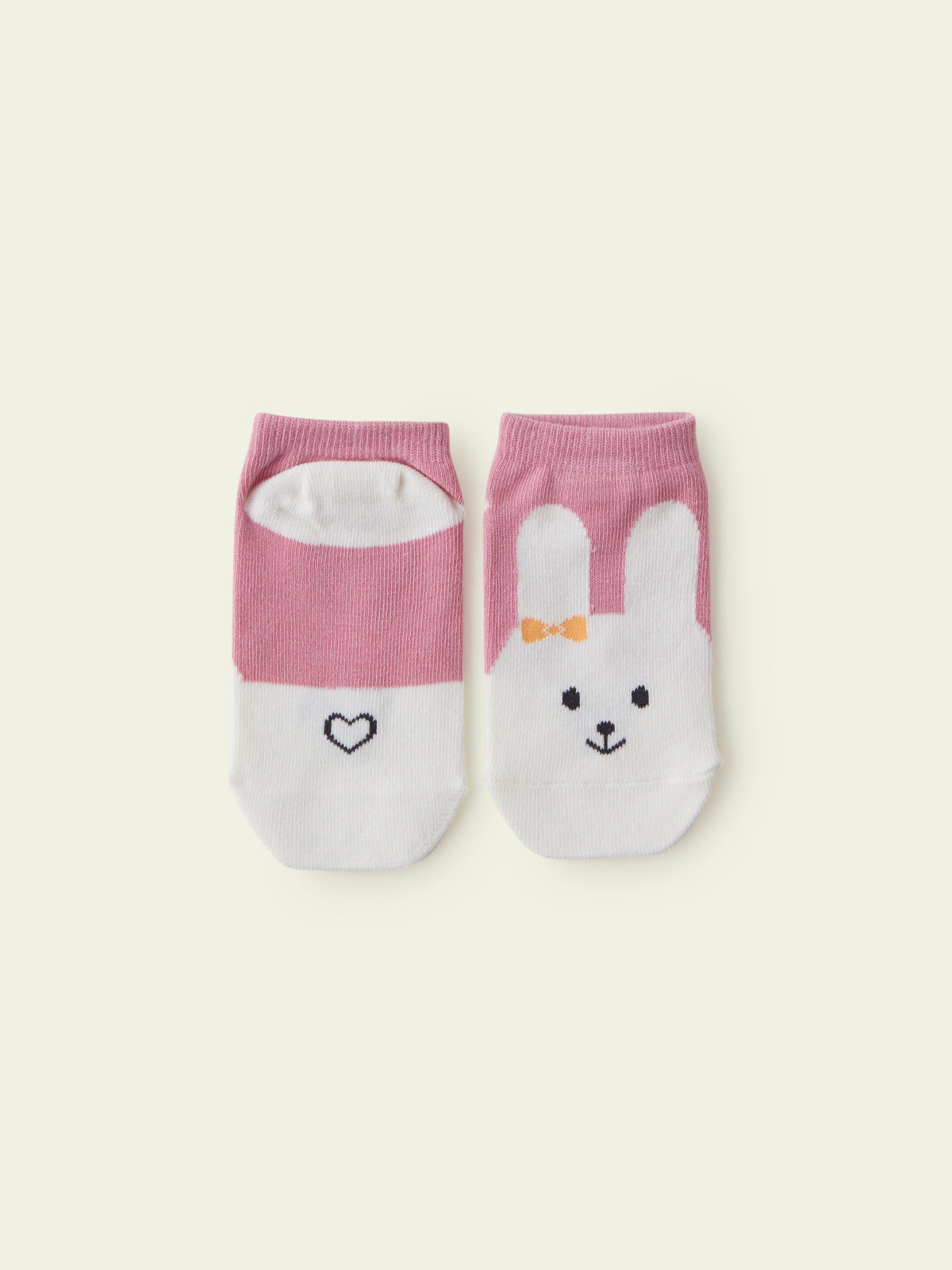 【3足1,485円】キッズ 動物いろいろスニーカー丈ソックス / 19-21cm - オフホワイト+ウサギ