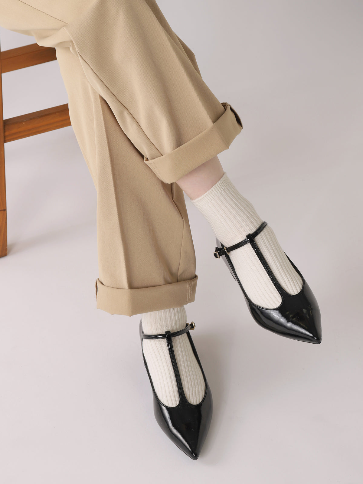 【毛混】あったかスタンダードリブショートソックス