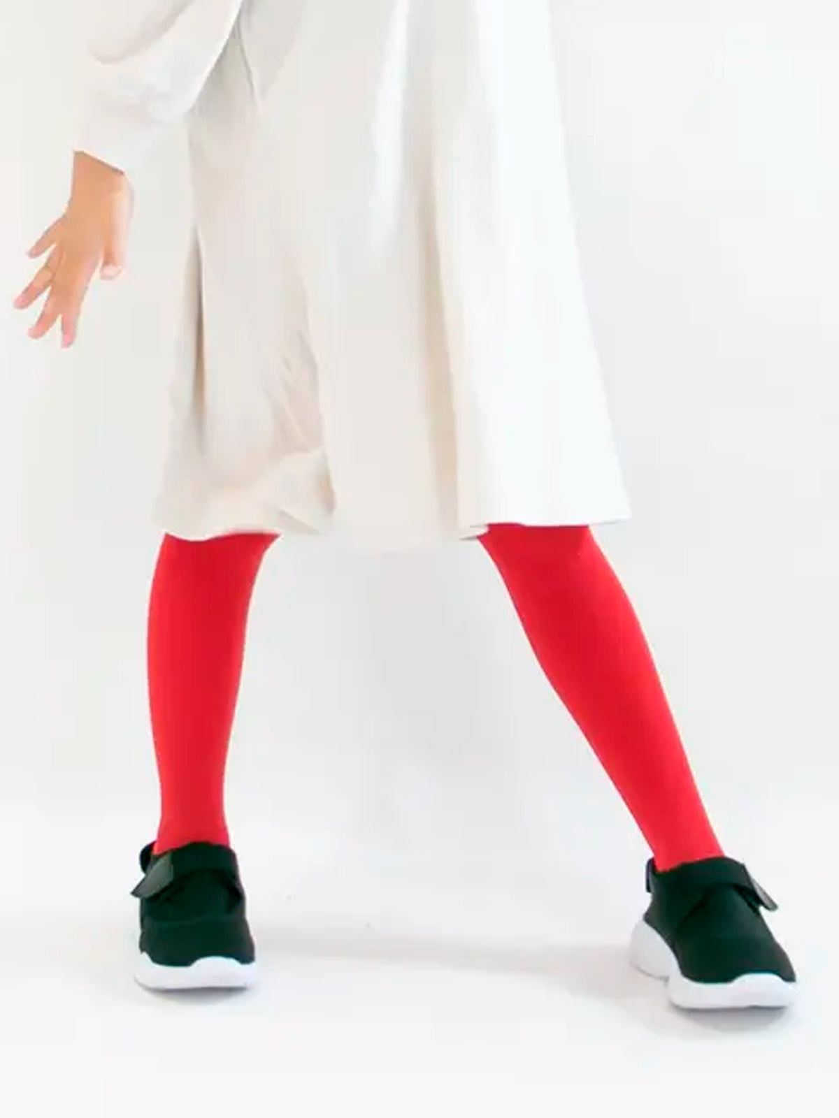 【キッズ】80デニールタイツ / 95-115cm - アカ