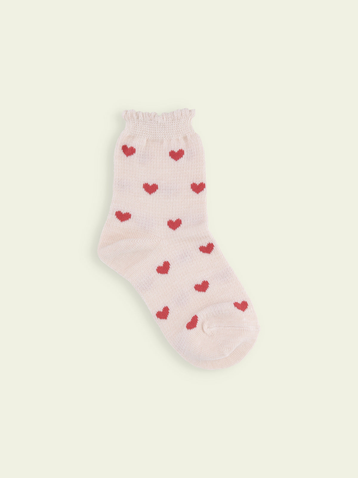 【3足1,485円】キッズ ピコワッフルハートショートソックス / 19-21cm - ピンク