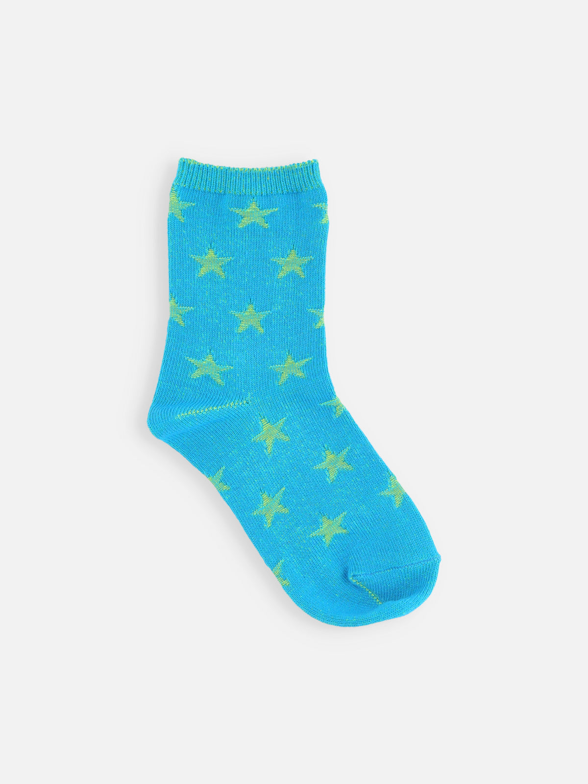 【キッズ】星柄リンクスソックス / 16-18cm - ターコイズブルー