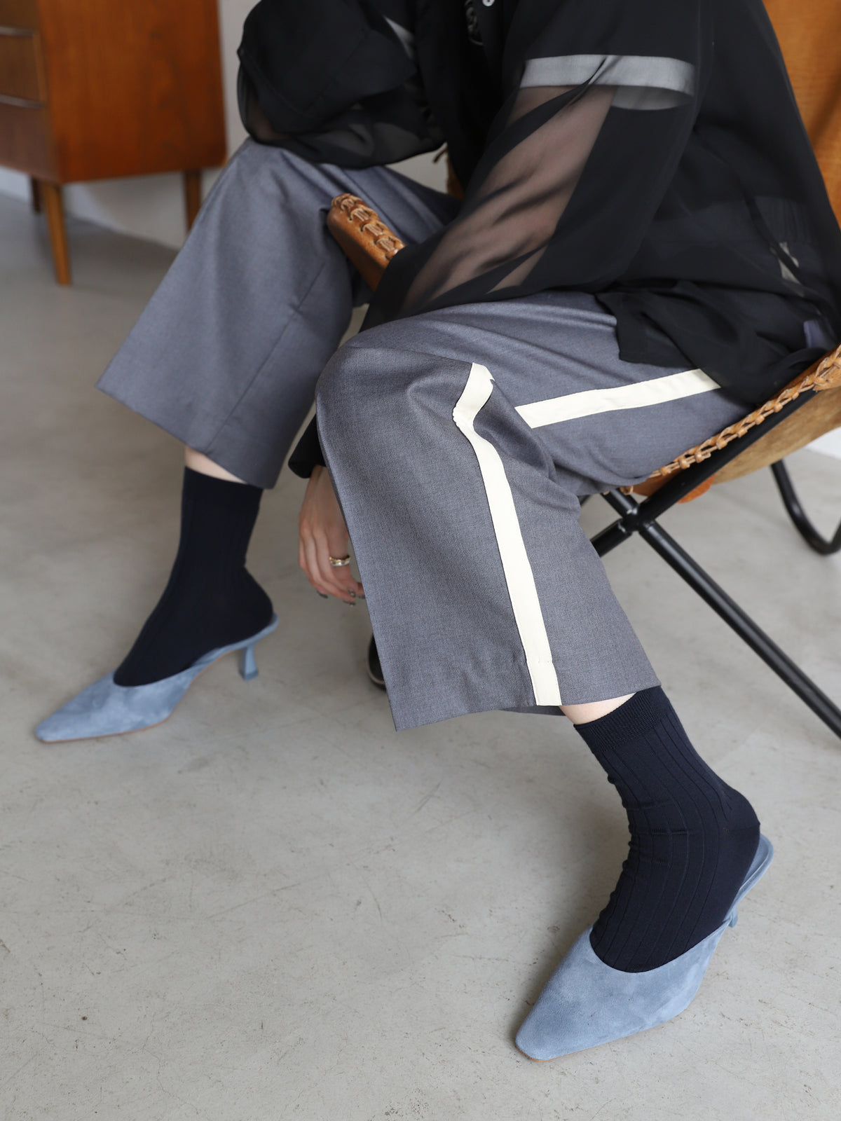 梳毛8×2リブショートソックス - ノウコン