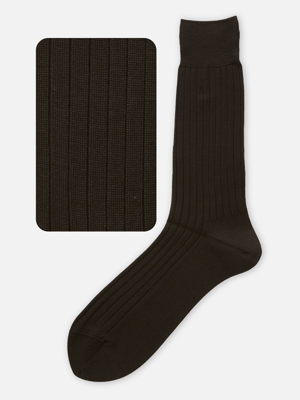 【Tabio MEN】綿100％リブソックス(27.0cm〜27.0cm) - Dブラウン