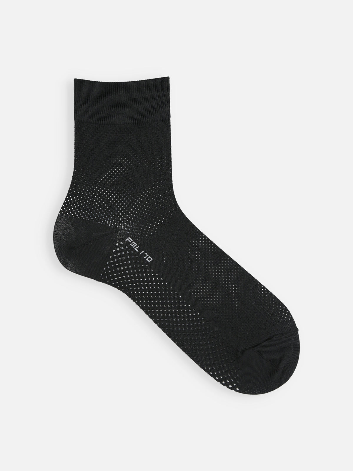【Tabio MEN】軽い・涼しい・吸水・速乾　足裏までメッシュショートソックス/FULL MESH - クロ