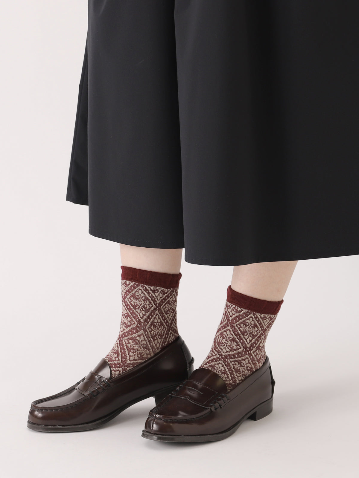 【3足1,485円】フロート総ダイヤレース柄ショートソックス