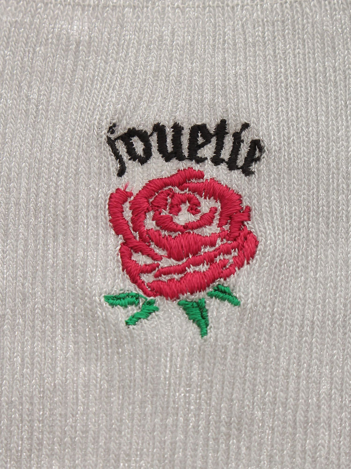SALE 【jouetie×靴下屋】刺繍ラメリブハイソックス
