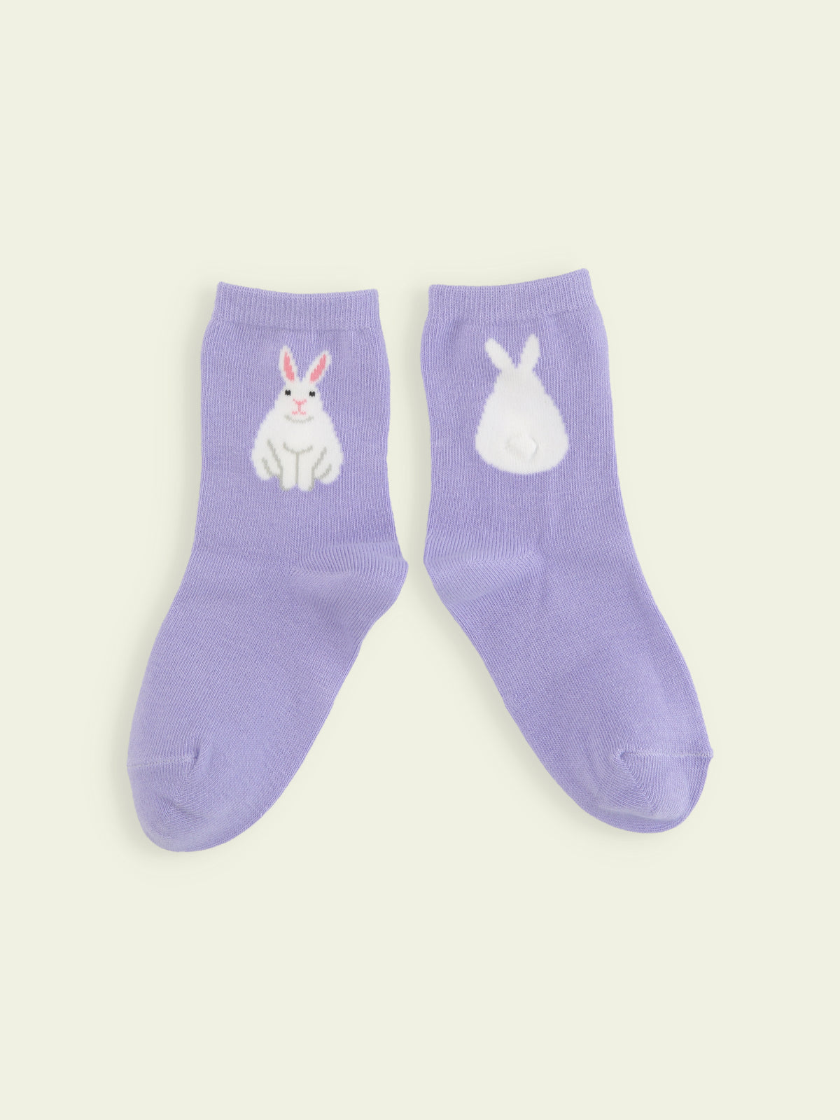 【3足1,485円】キッズ うさぎしっぽショートソックス / 19-21cm - ラベンダー