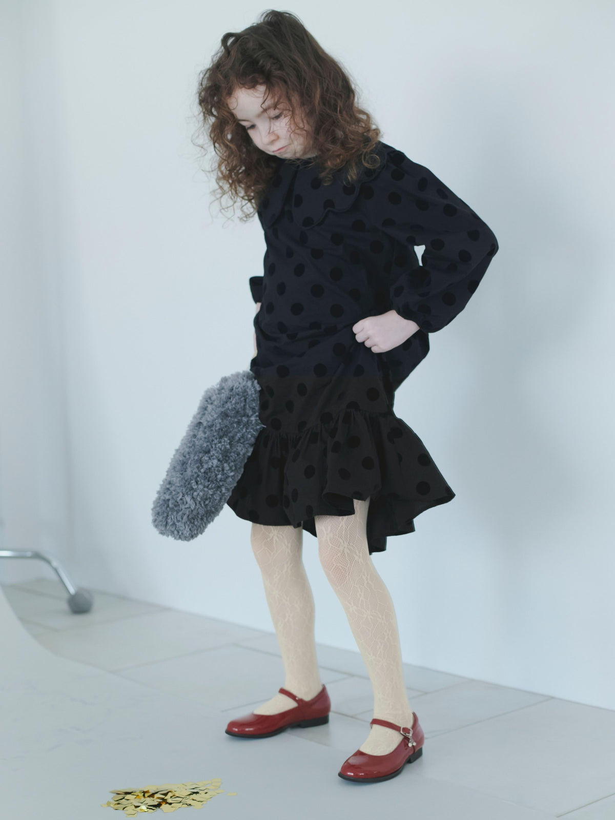 【キッズ】レーシーフラワーセレモニータイツ / 95-115cm