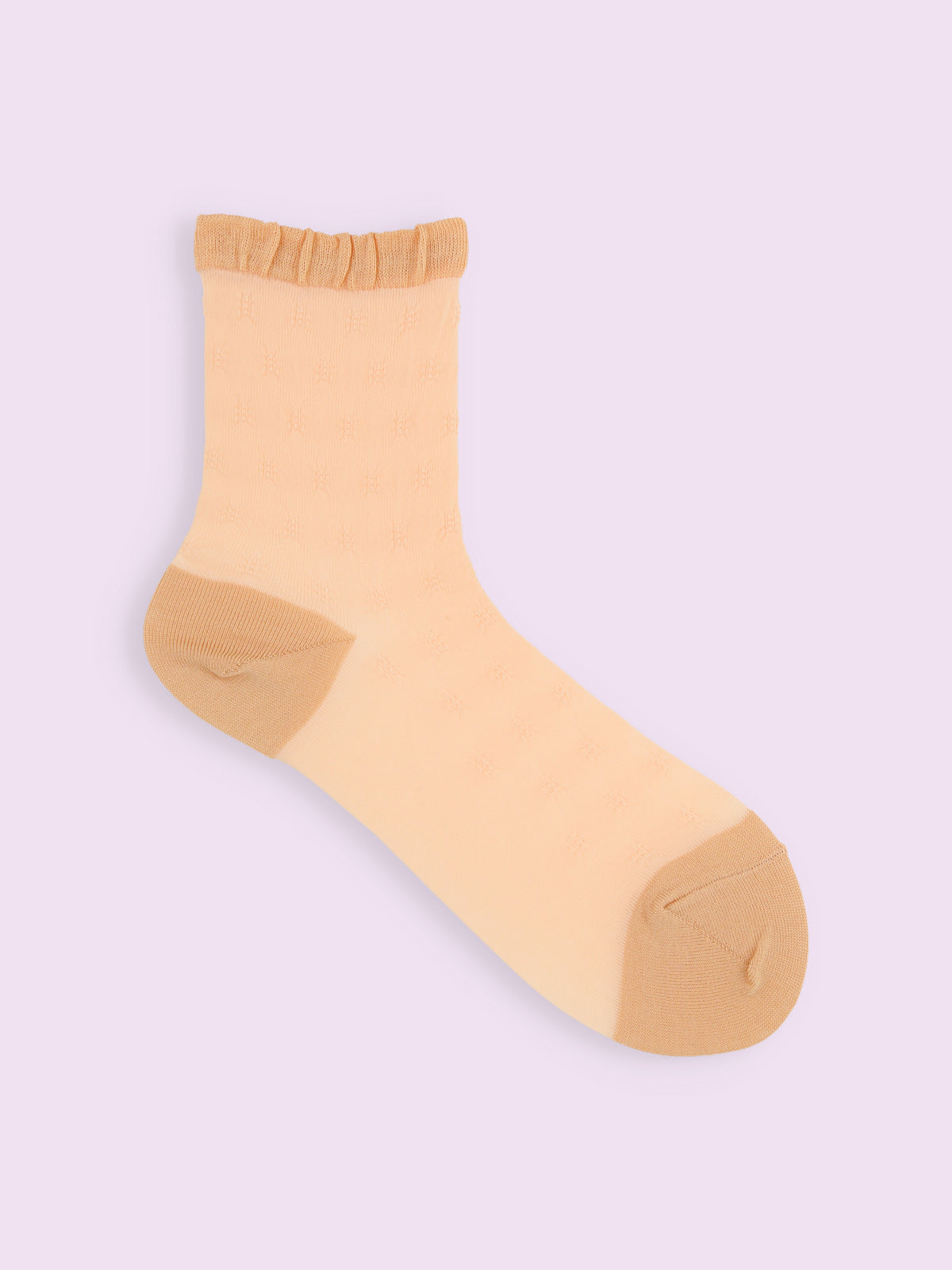【3足1,485円】くしゅくしゅシースルーショートソックス - シャーベット