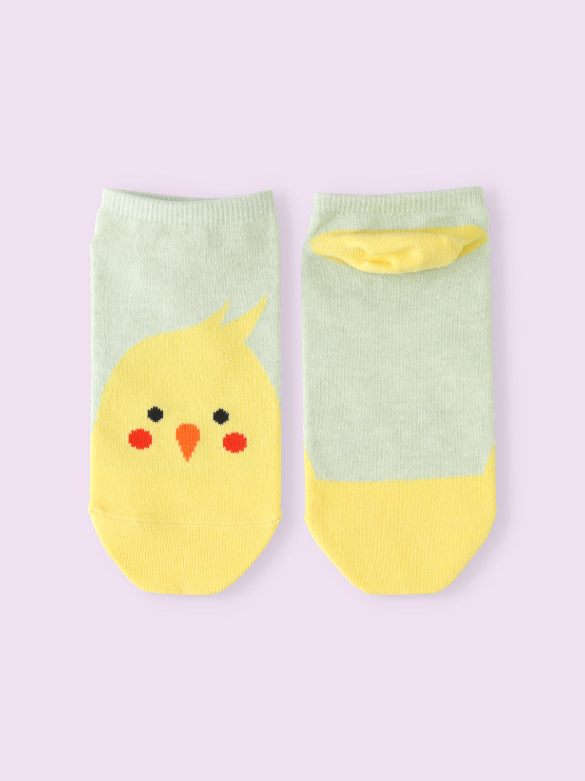 【3足1,485円】動物いろいろスニーカー丈ソックス - ミント+インコ