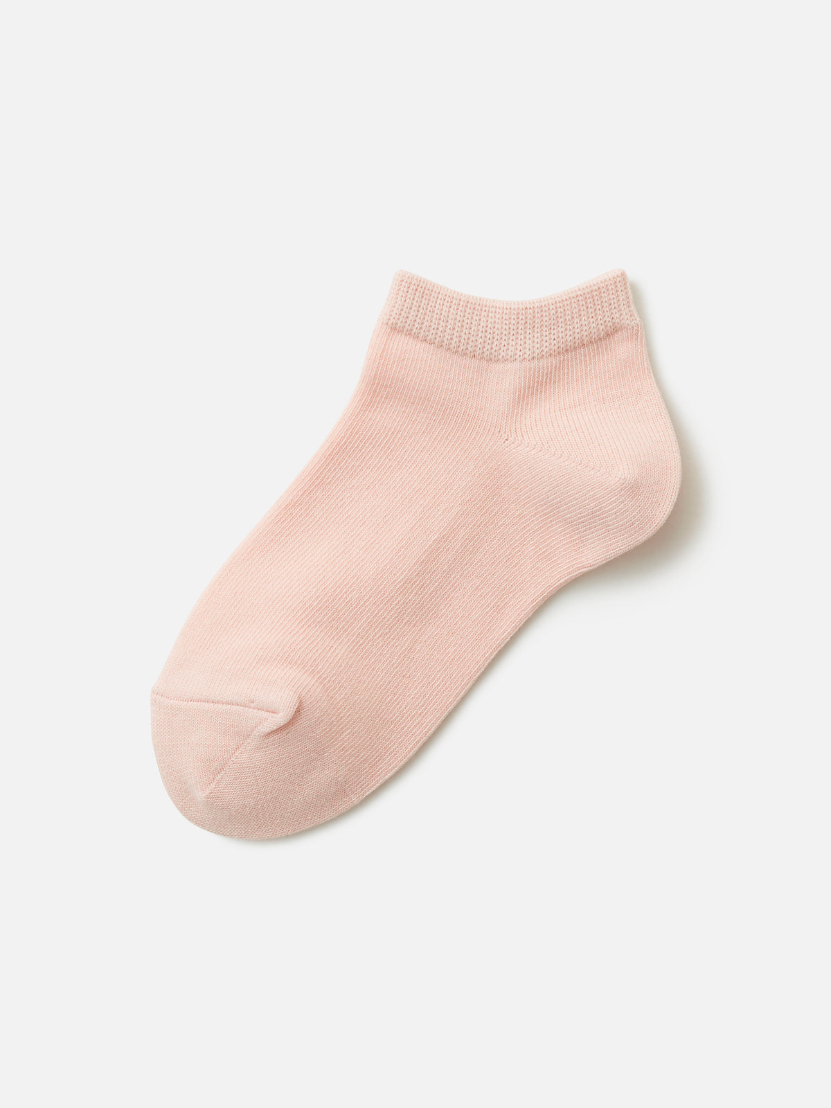 【キッズ】表糸コットン100％で毛玉が出来にくいスニーカー丈ソックス / 16-18cm - ピーチピンク