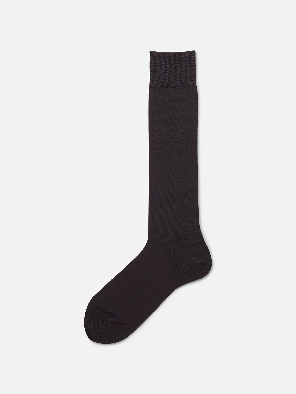 【Tabio MEN】＜冠婚葬祭にも＞ピマコットンブレンド無地ロングホーズ(27.0～29.0cm) - コクタン