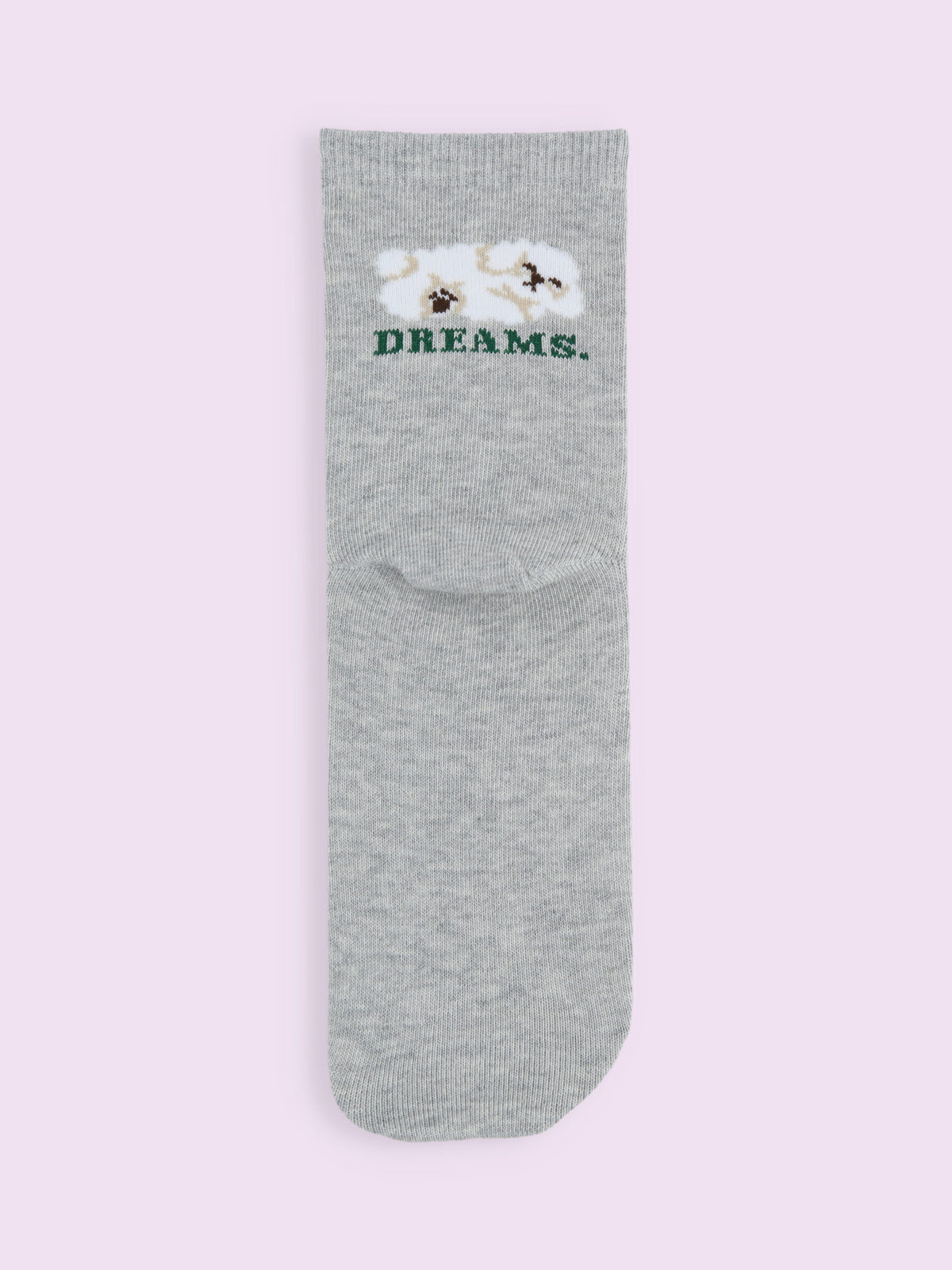 【3足1,485円】夢見るわんこショートソックス - グレーモク