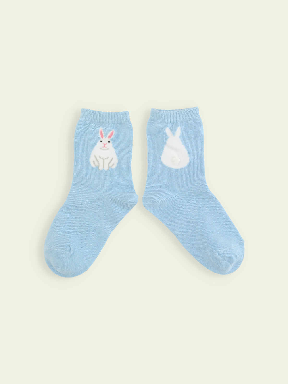 【3足1,485円】キッズ うさぎしっぽショートソックス / 13-15cm - サックス