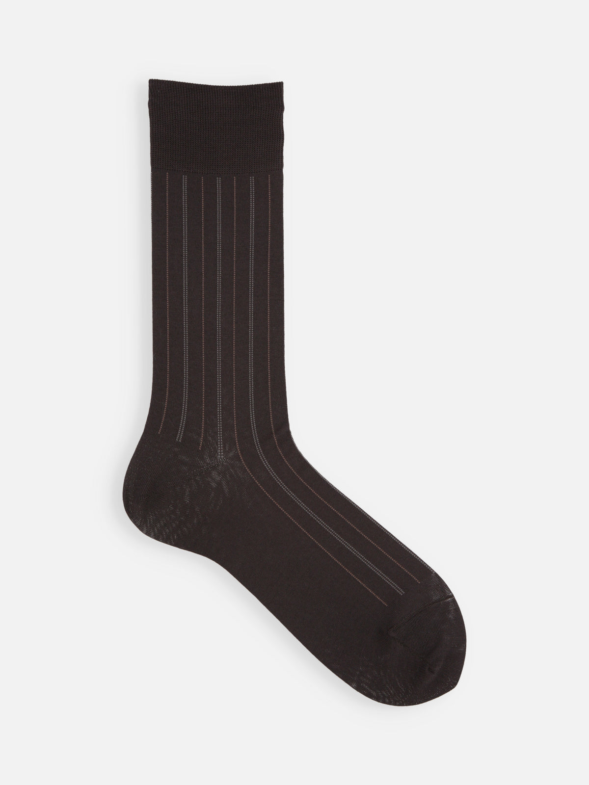 【Tabio MEN】【定番】チョークストライプ柄ソックス(27.0～29.0cm) - ブラウン
