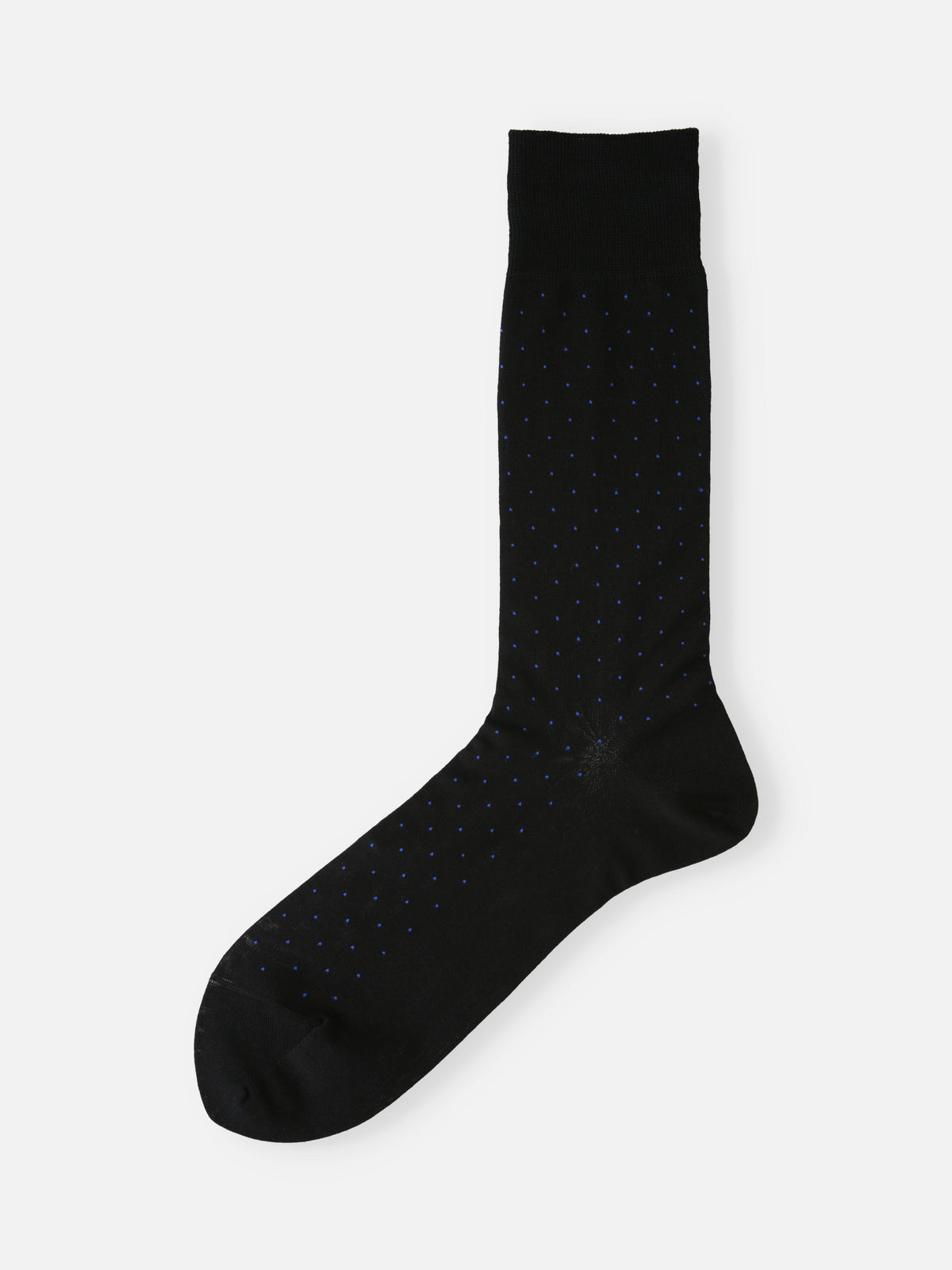 【Tabio MEN】連続シルケット ドットソックス(23.0～25.0cm) - ブラック+ブルー