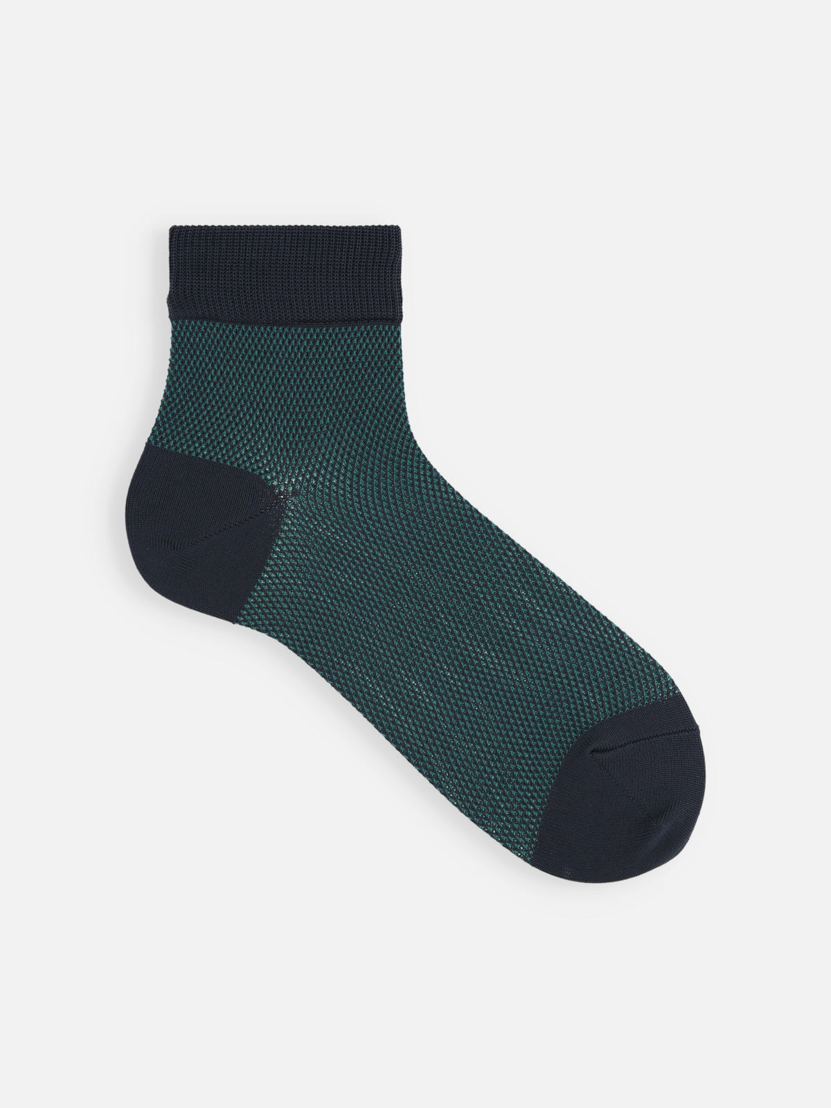 【Tabio MEN】消臭＋COOLMAX配色メッシュショートソックス - ネイビー