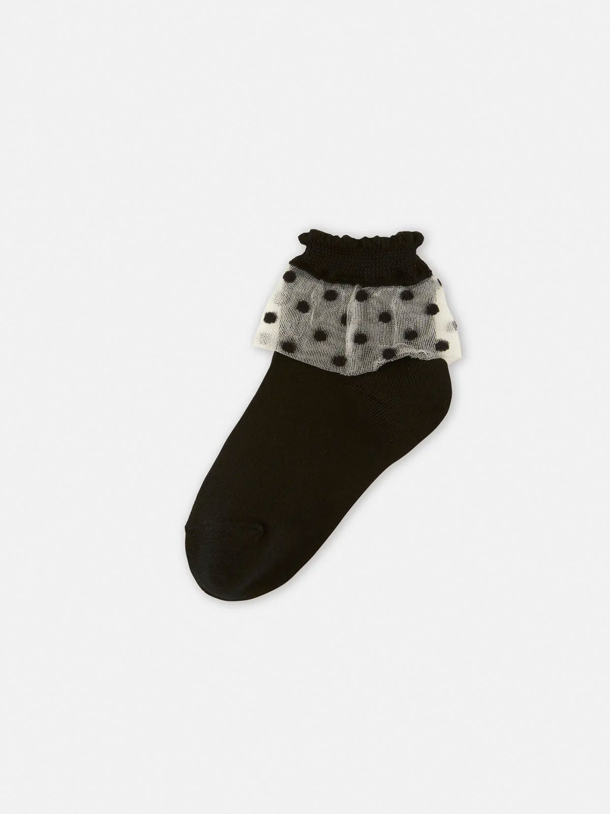 【キッズ】チュールドット柄ショートソックス / 19-21cm