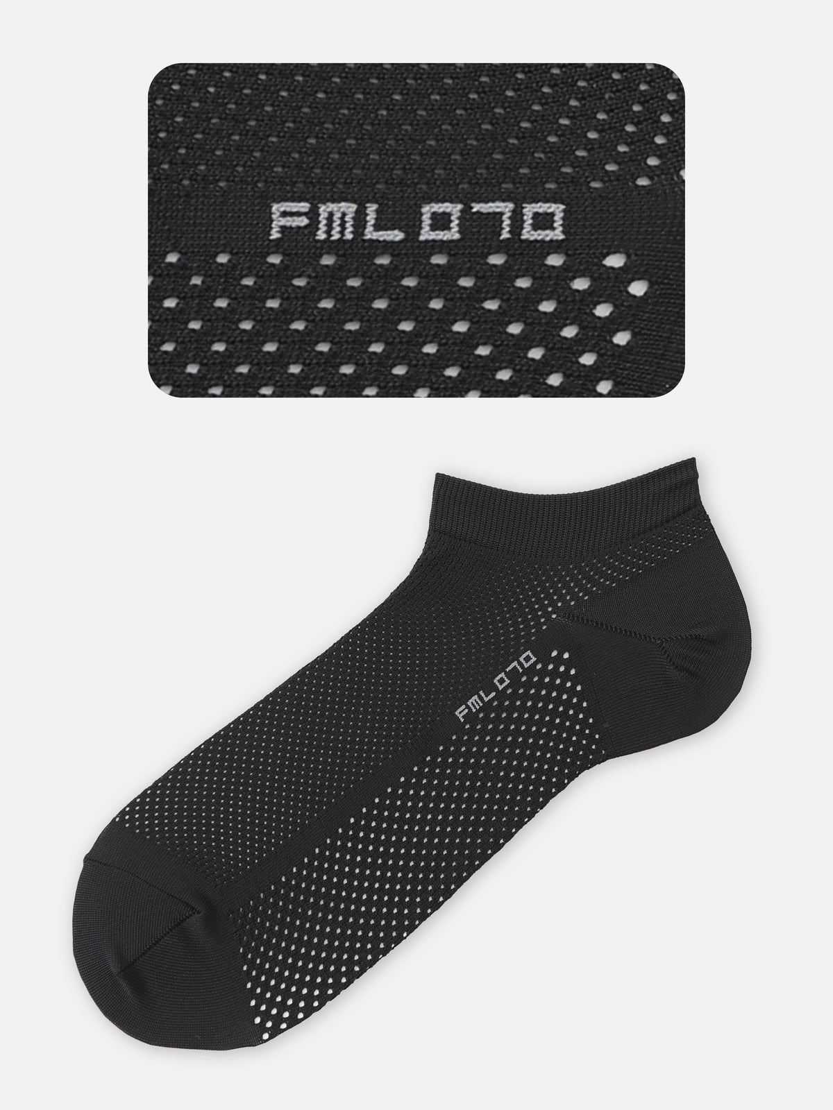 【Tabio MEN】軽い・涼しい・吸水・速乾 足裏までメッシュスニーカー丈/FULL MESH - ブラック