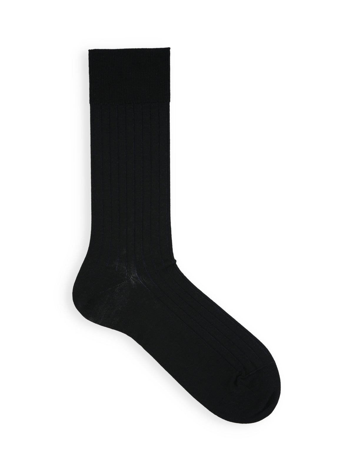 【Tabio MEN】表糸綿100％リブレギュラーソックス(25.0cm) - クロ