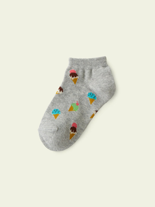 【3足1,485円】キッズ アイスクリームスニーカー丈ソックス / 13-15cm