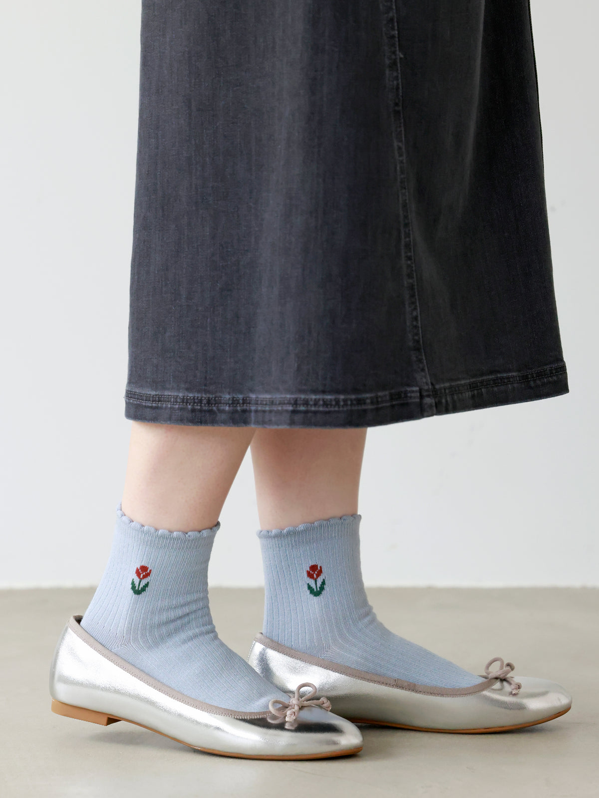 【3足1,485円】レトロチューリップショートソックス