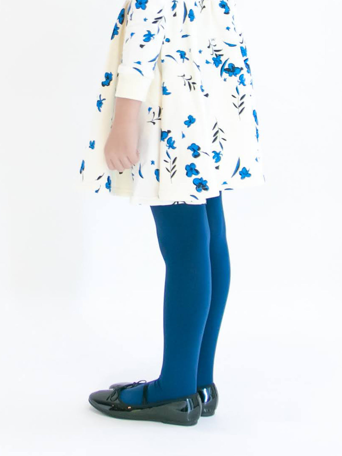 【キッズ】80デニールタイツ / 110-130cm - インクブルー