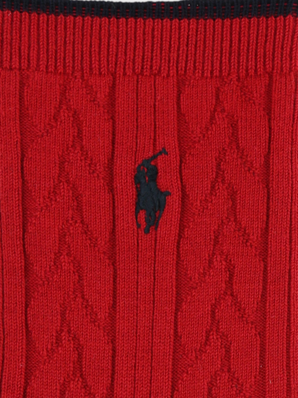 【MEN】POLO 綿ウールケーブルショート丈ソックス