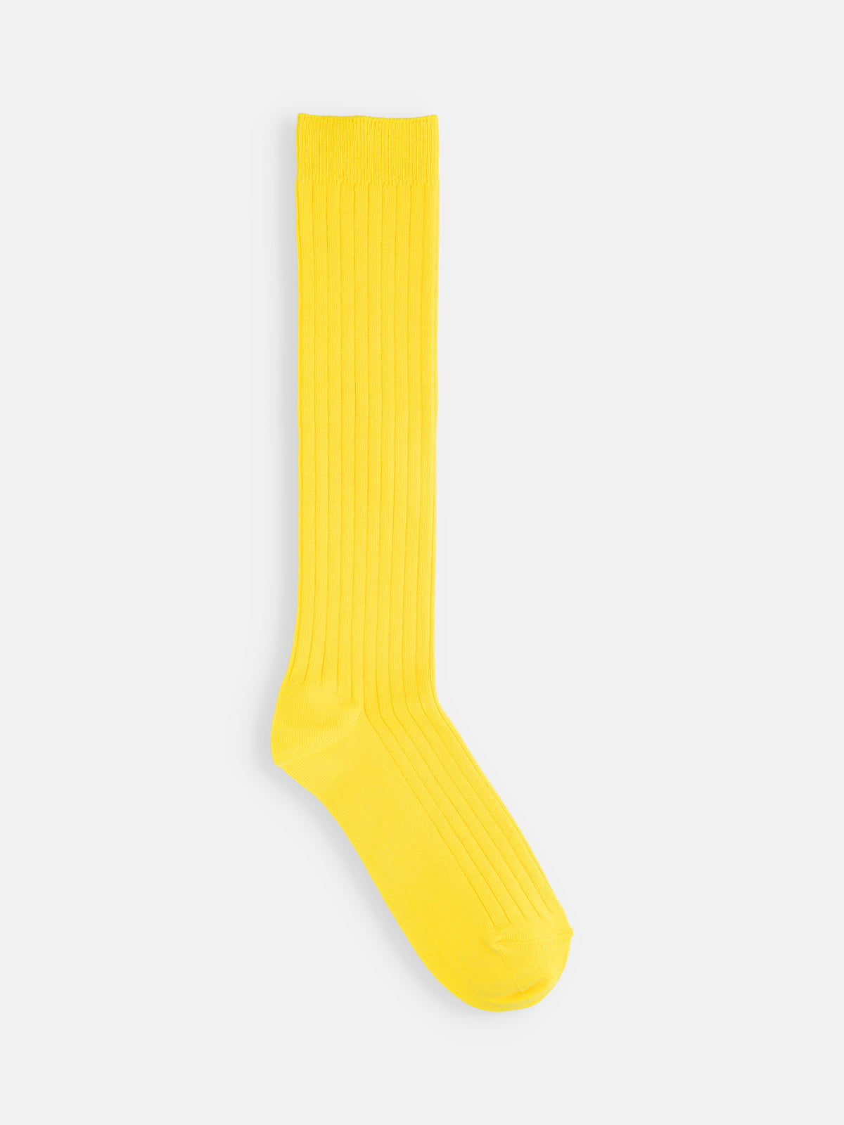 【ジュニアサイズ】蛍光リブハイソックス / 22-24cm - ブリリアントイエロー