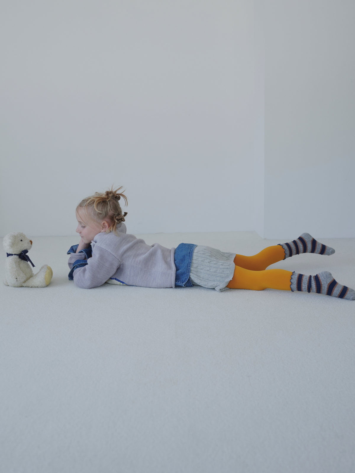 【キッズ】80デニールタイツ / 110-130cm - カラシ