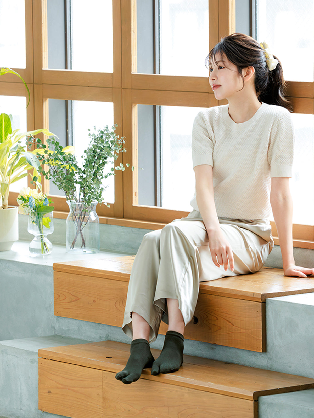 【絹肌Labo】シルク混 足袋ショートソックス / 22.0-24.0cm