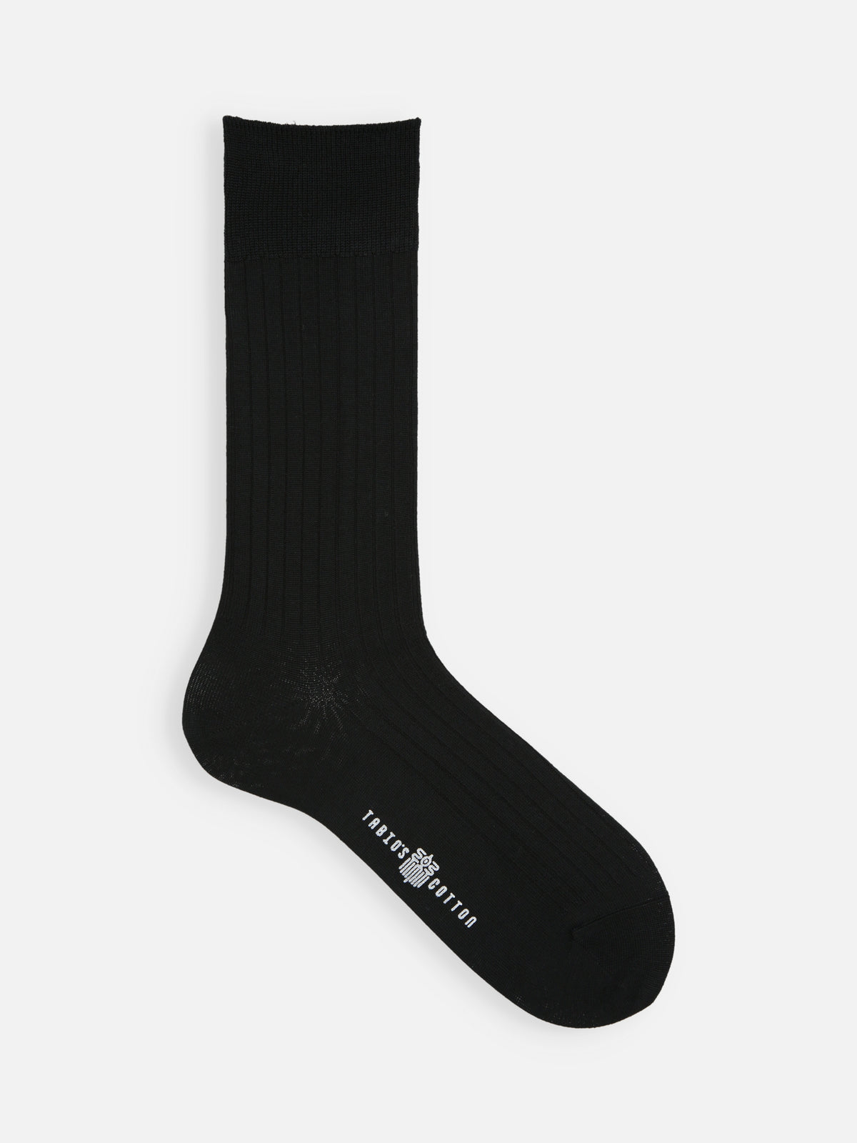【TABIO’S COTTON】ClassicRib レギュラー丈ビジネスソックス - クロ