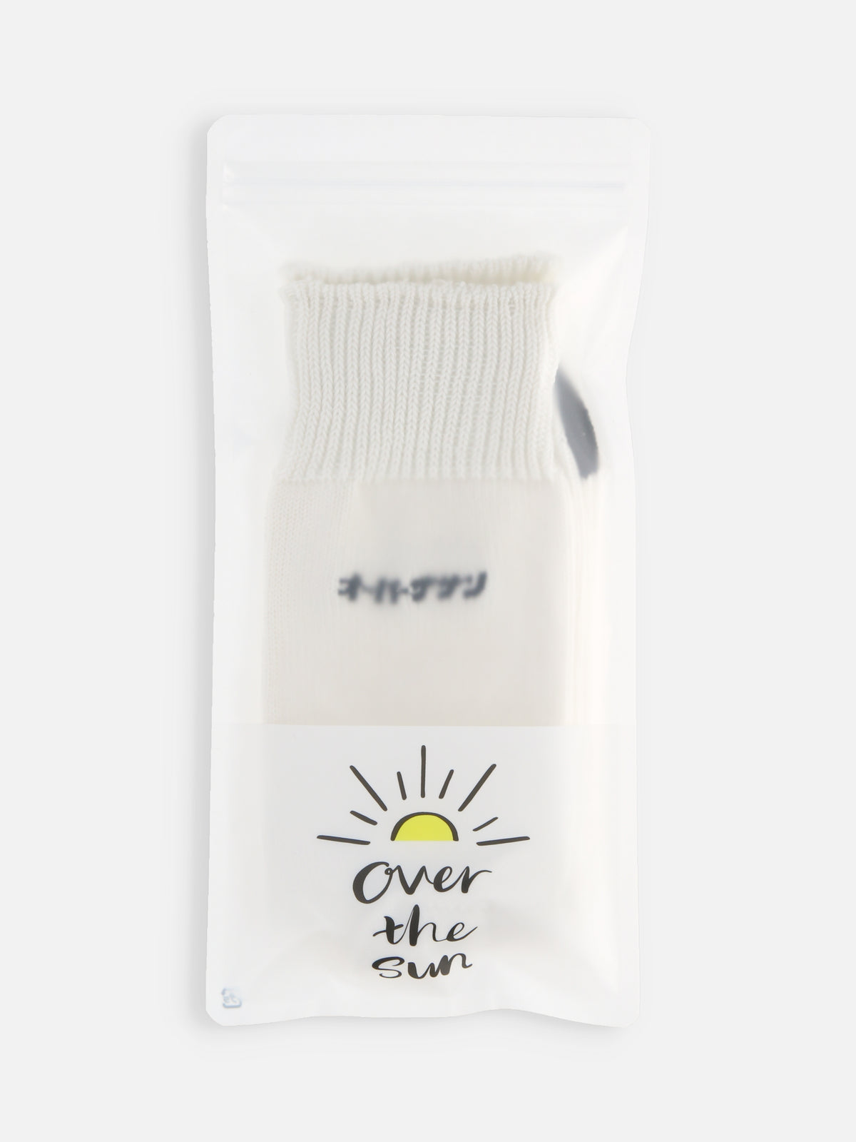 OVER THE SUN × Tabio カタカナロゴ刺繍ソックス(25.0～27.0cm)