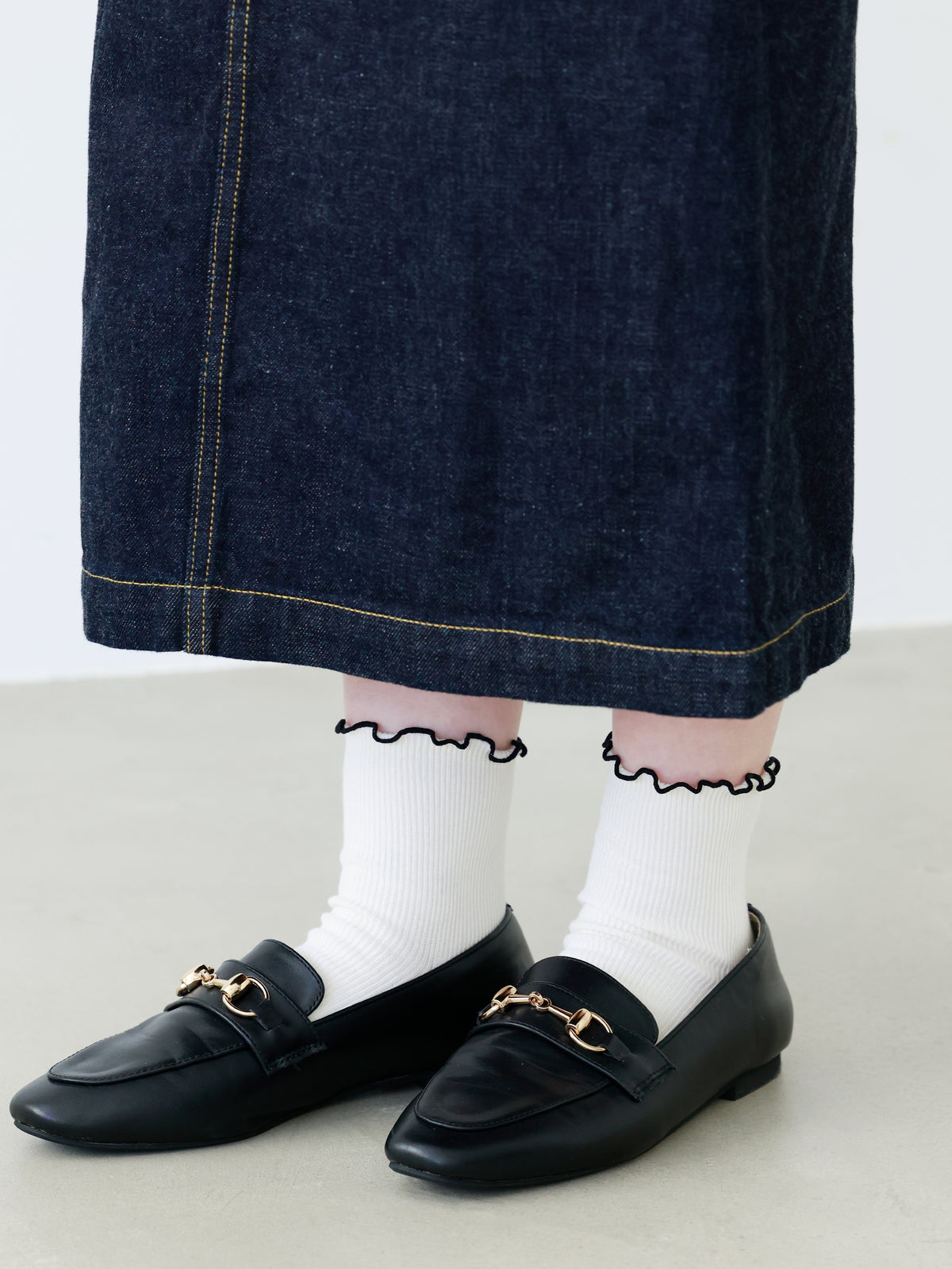 メロウリブバイカラーショートソックス
