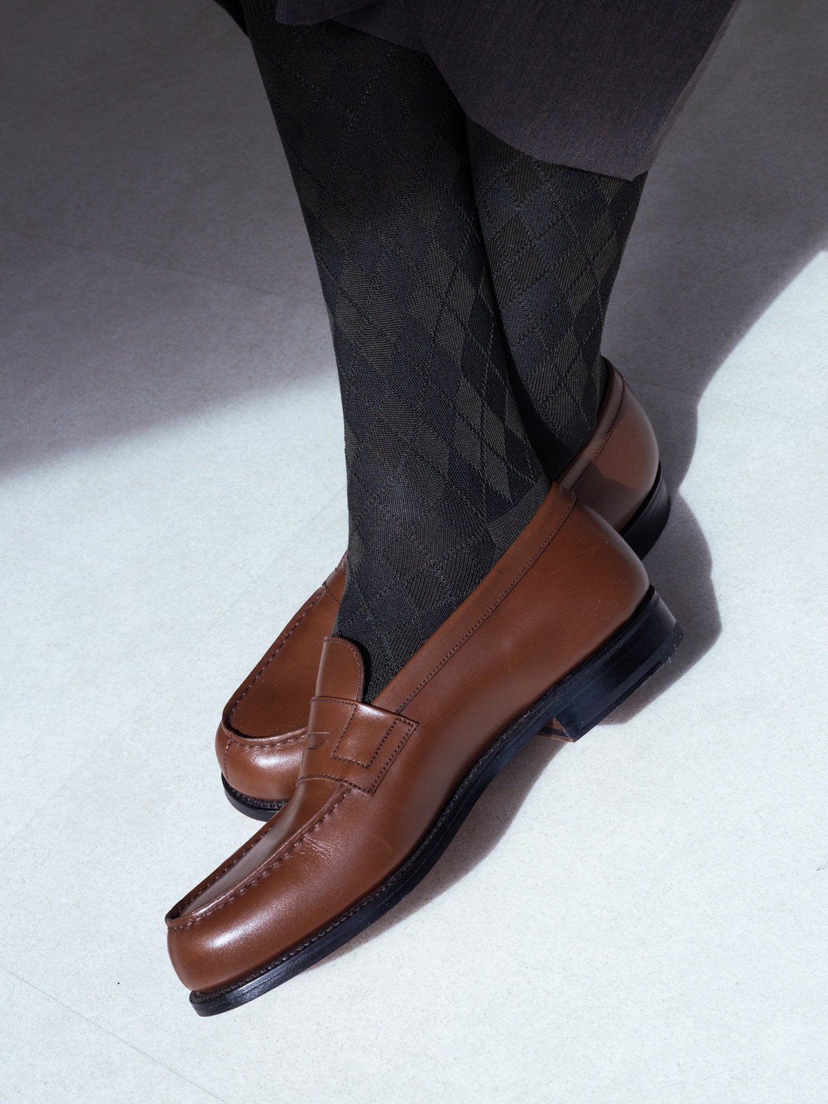 【Tabio MEN】NEWリンクス総ダイヤレギュラー丈ソックス(27.0～29.0cm) - ブラック