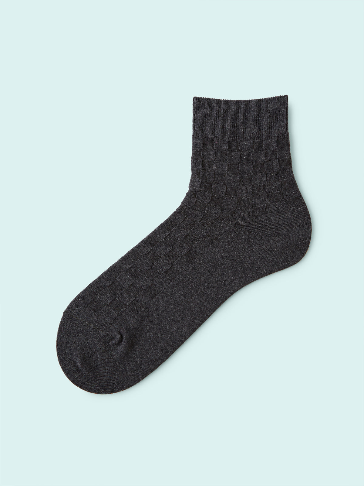 【3足1,485円】メンズ リンクスブロックショートソックス - チャコールグレー
