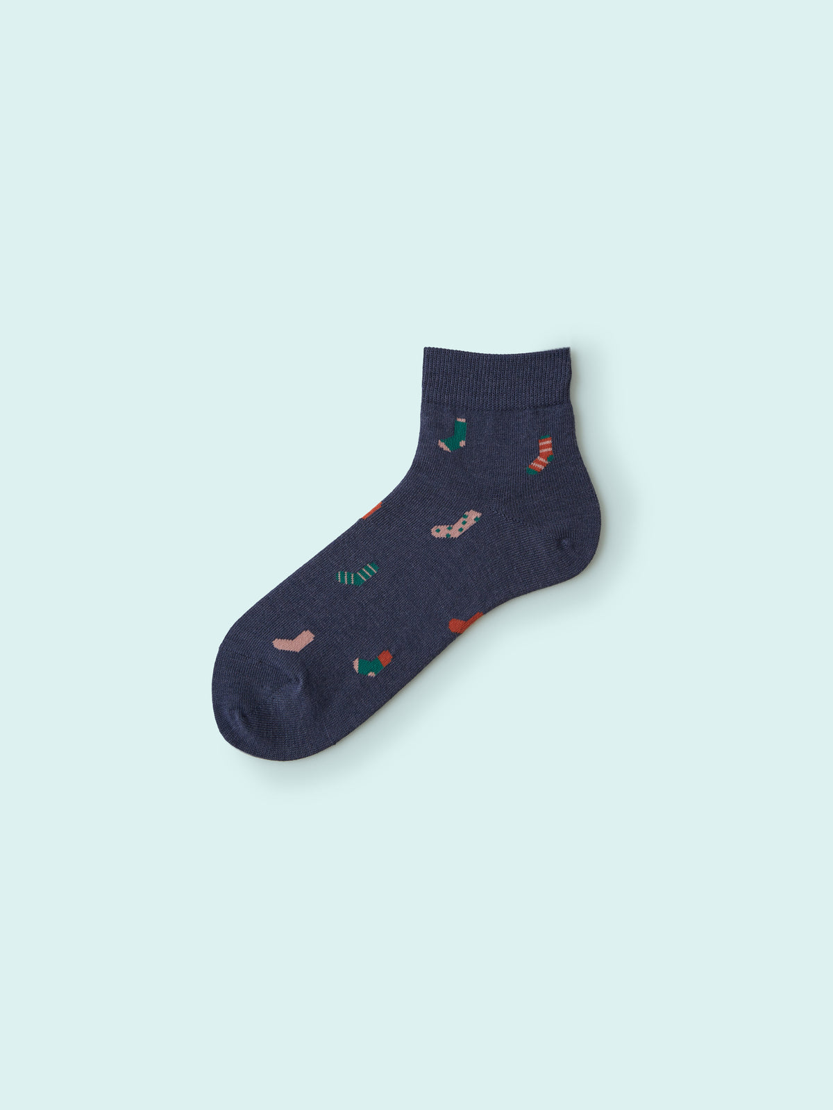 【3足1,485円】メンズ 靴下柄ショートソックス - コン