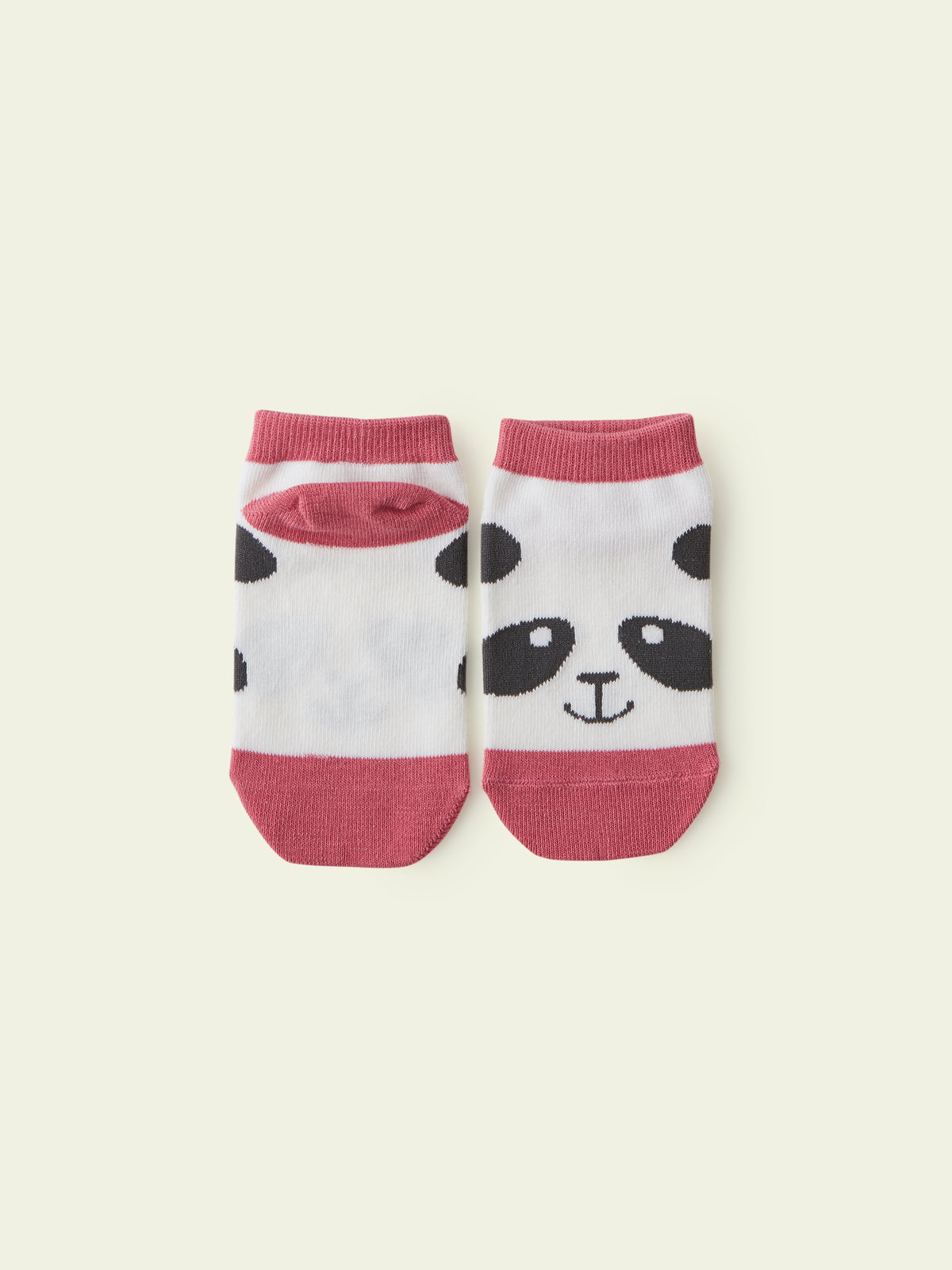 【3足1,485円】キッズ 動物いろいろスニーカー丈ソックス / 19-21cm - ピンク+パンダ