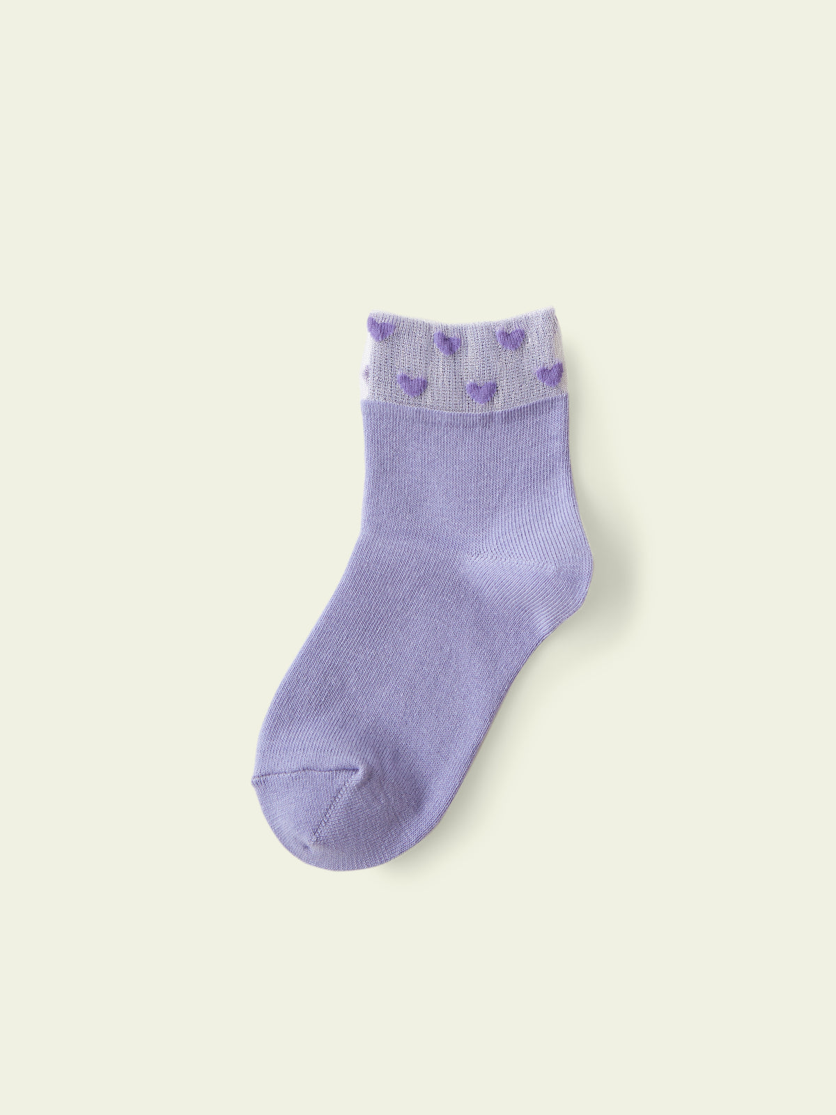 【3足1,485円】キッズ トップチュールハートショートソックス / 13-15cm - ラベンダー