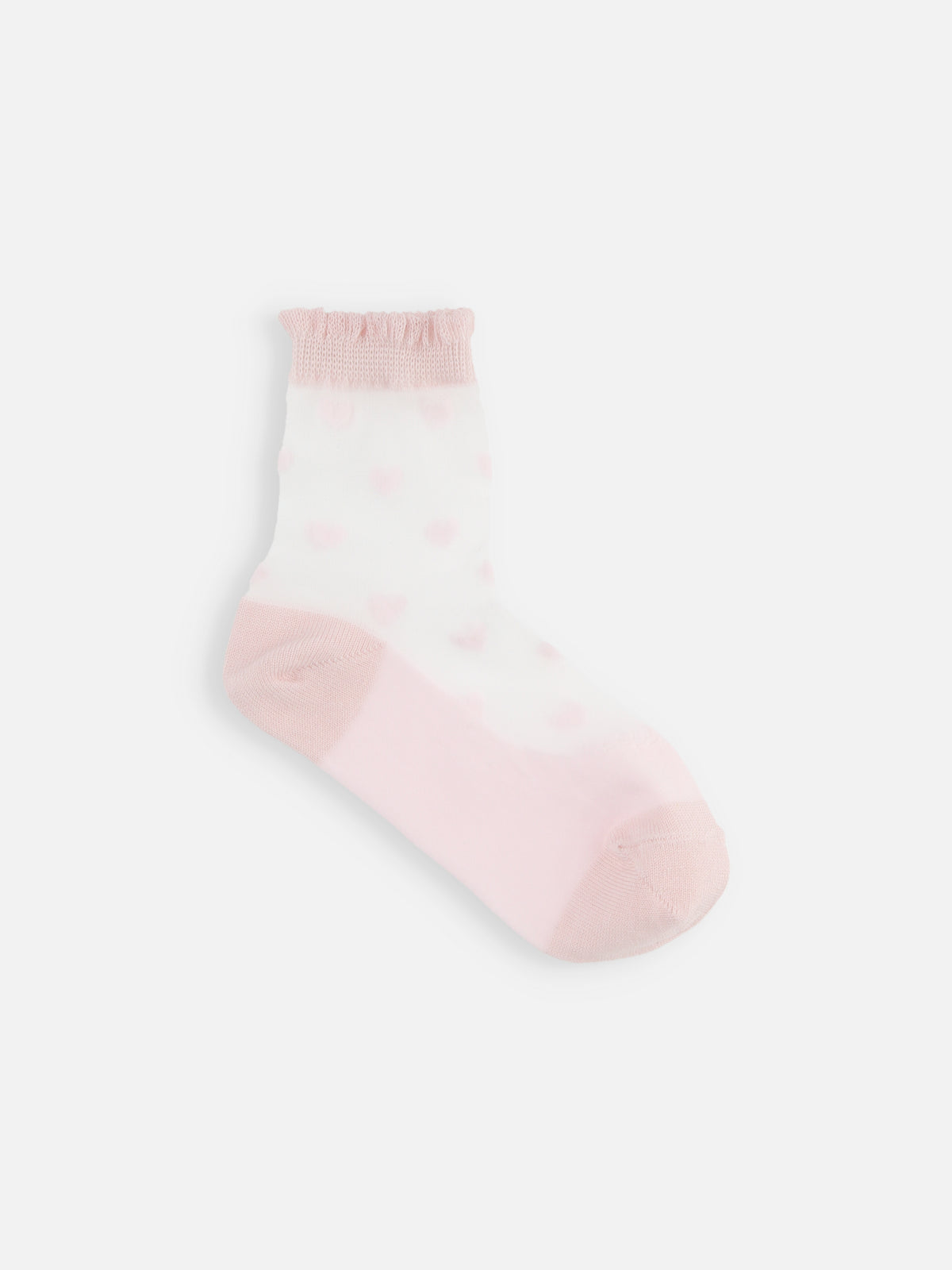 【キッズ】 ハートシアーソックス / 16-18cm - ピンク