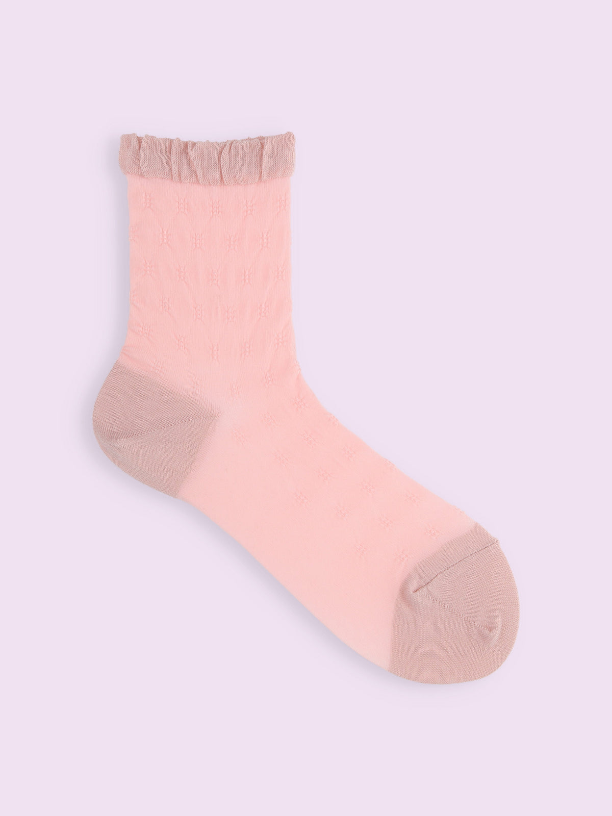 【3足1,485円】くしゅくしゅシースルーショートソックス - アプリコット