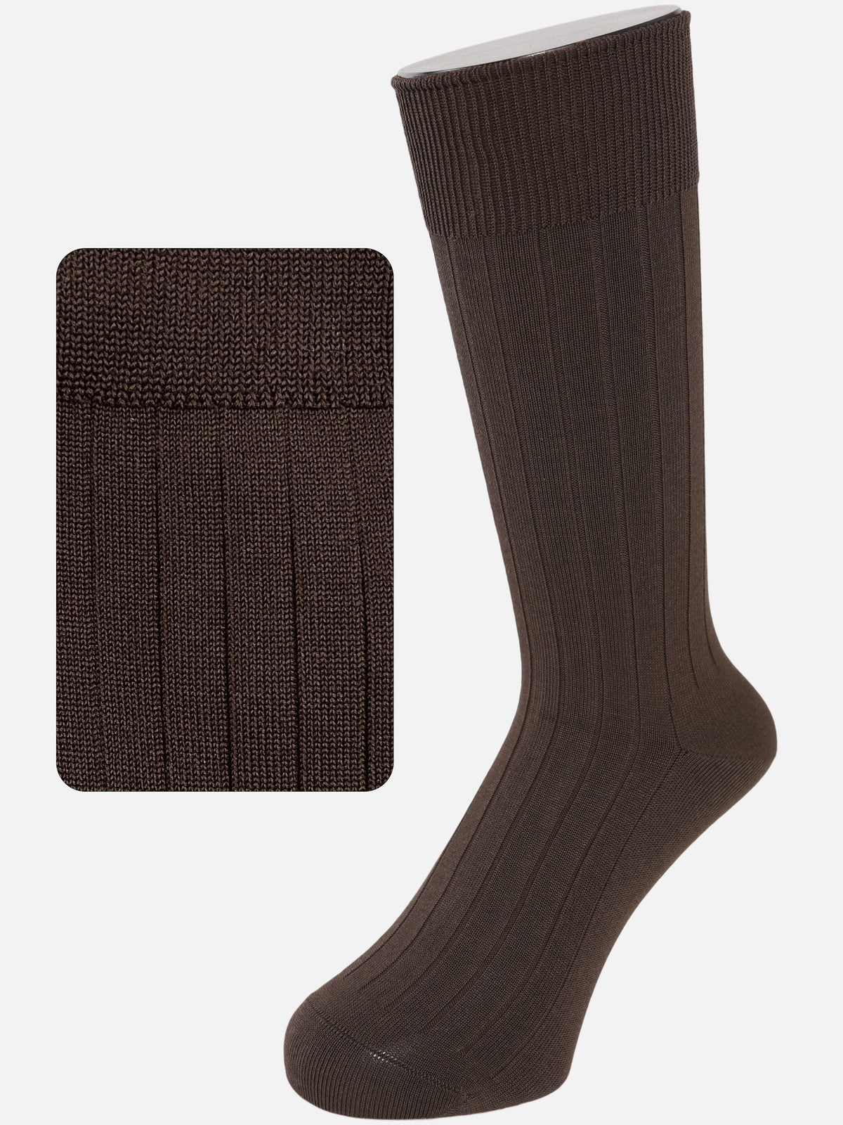 【Tabio MEN】9×2太リブソックス(27.0～29.0cm) - コゲチャ