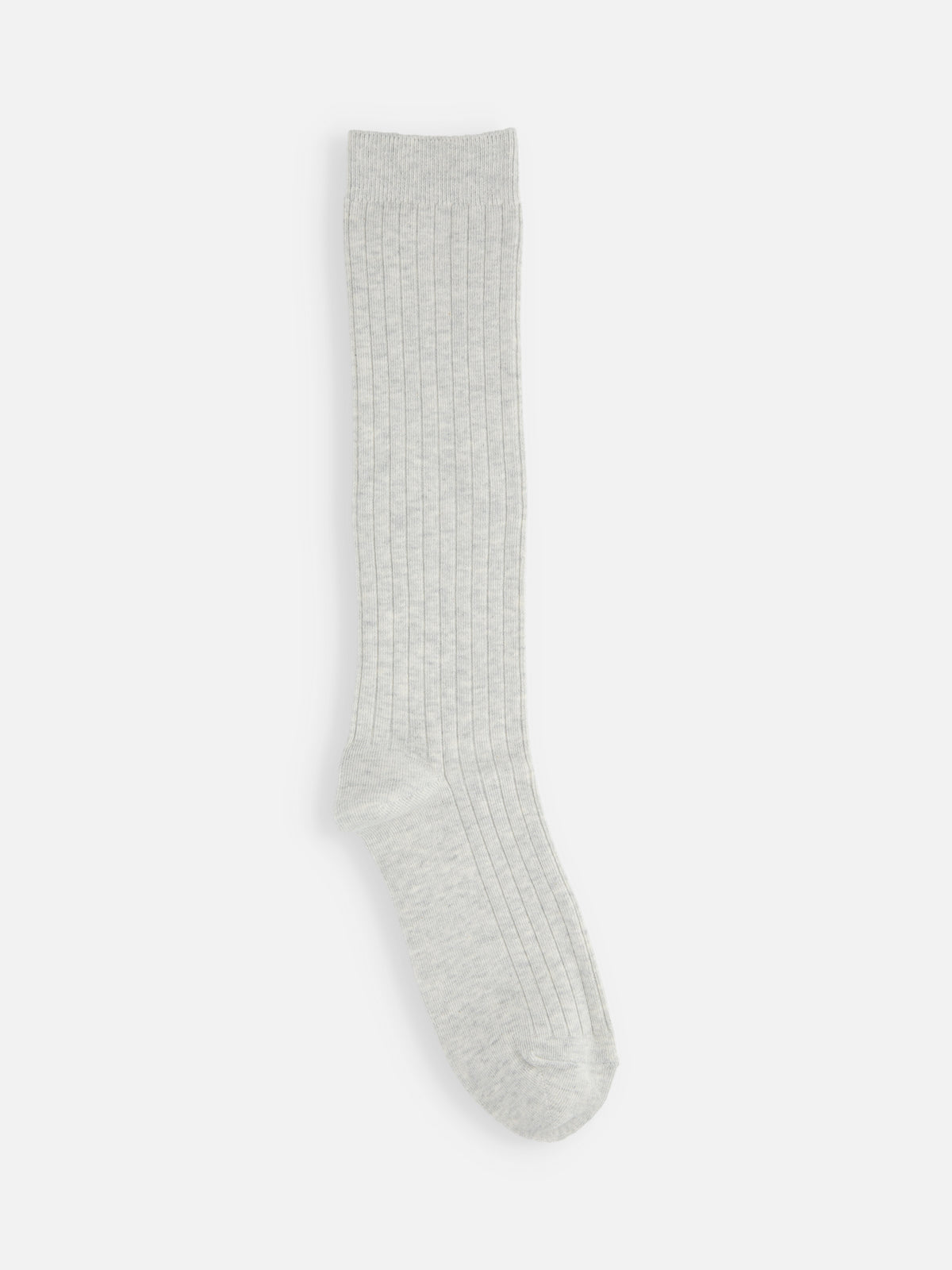 【ジュニアサイズ】蛍光リブハイソックス / 22-24cm - ライトグレーモク